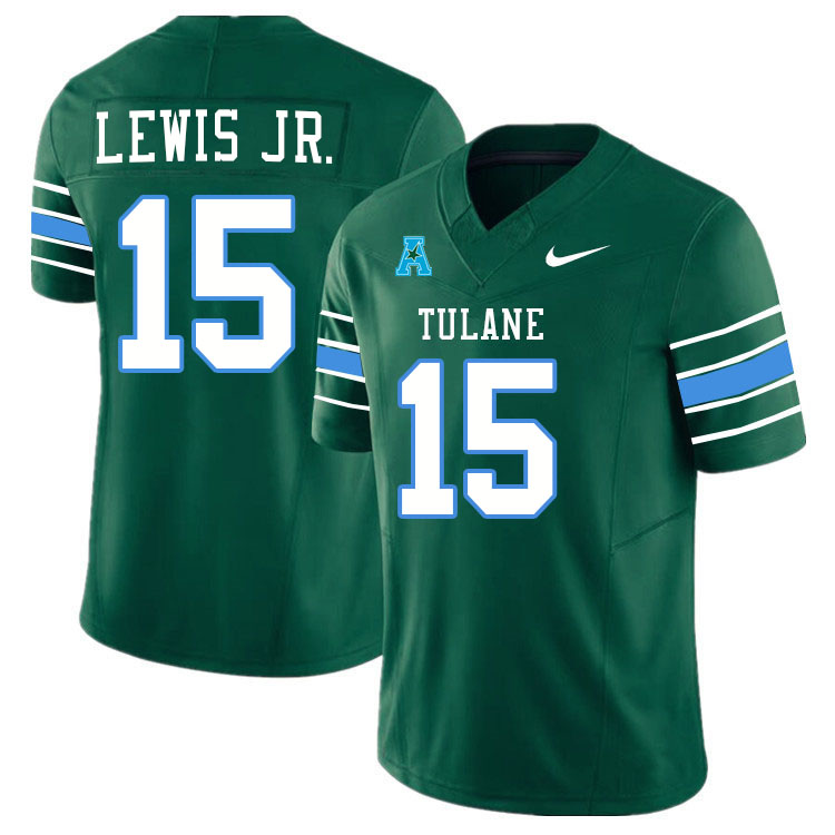 #15 Zycarl Lewis Jr. Tulane Green Wave Jersey College Football Uniforms,Apparels Stitched-Green